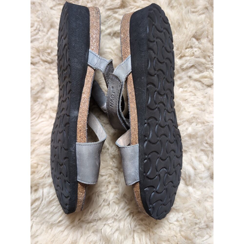 NAOT Womens Gabriela Slide Wedge Sandals Size 11 / 42 Gray Nubuck Leather Israel - Picture 7 of 12